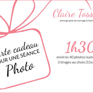 Cartes cadeaux séances photo 1 heure 30 Claire photo